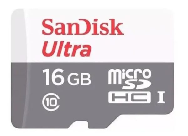 Cartão de Memória Micro SD de 16GB SanDisk Ultra SDSQUNS-016G-GN3MA - Branco / Cinza - Image 2