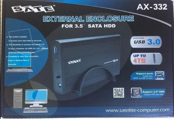 Case/Gaveta para HD SATA 3.5" Satellite AX-332 USB 3.0 - Preta - Image 3