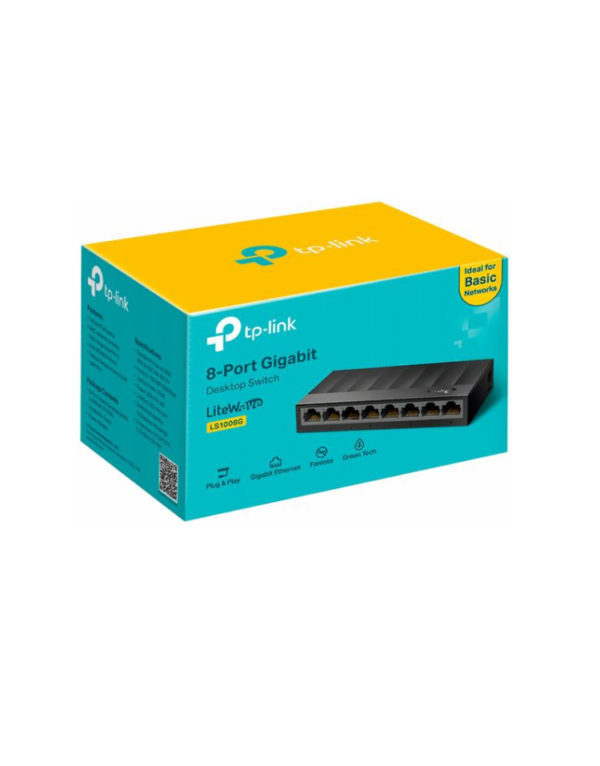 Switch Gigabit TP-Link LS1008G 10/100/1000MBPS 8 Portas - Preto - Image 2